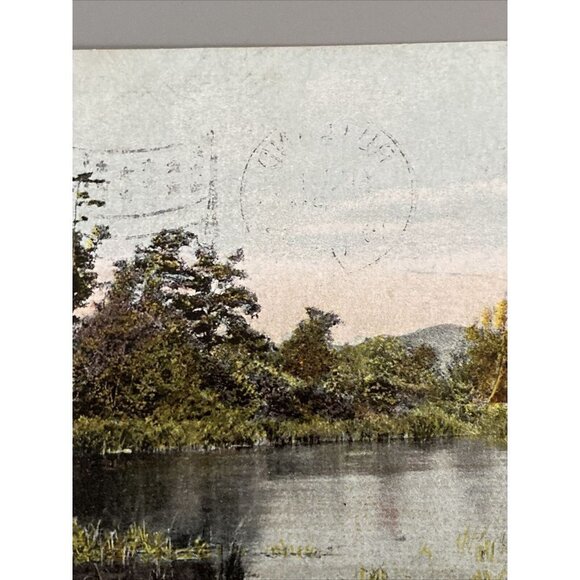 Pine Hill Pond Rutland Vt Vermont Vtg Postcard 1 Cent Stamp Capt John Smith 1907 - Picture 3 of 9